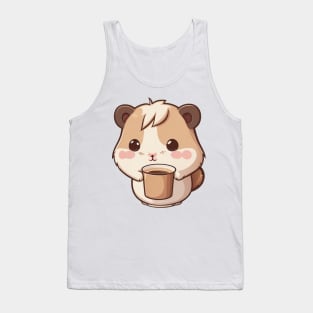 Cute hamster with coffee Tank Top